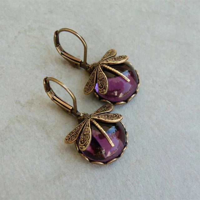 Boucles d'Oreilles Papillon en Or Antique