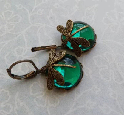 Boucles d'Oreilles Papillon en Or Antique