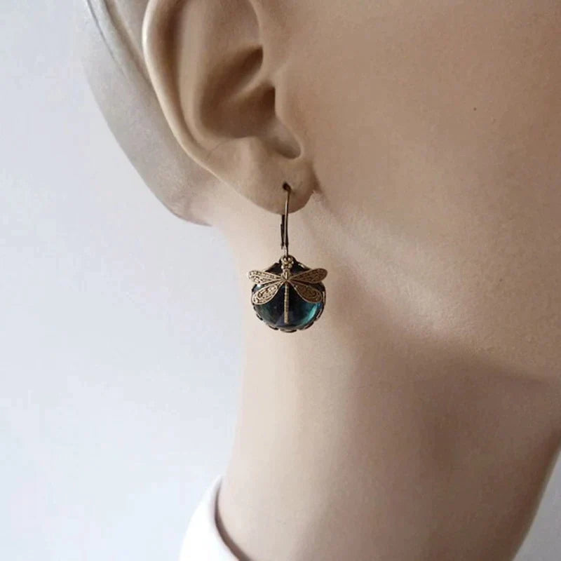 Boucles d'Oreilles Papillon en Or Antique
