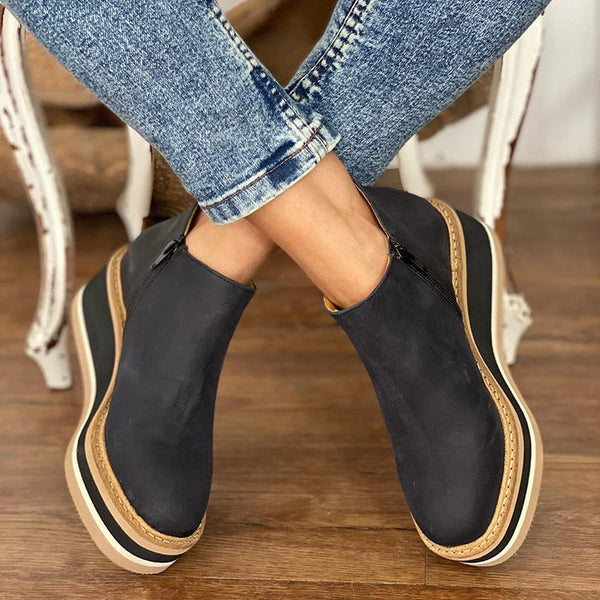 Bottines femme imperméables à zip latéral – Jeanne – Noir