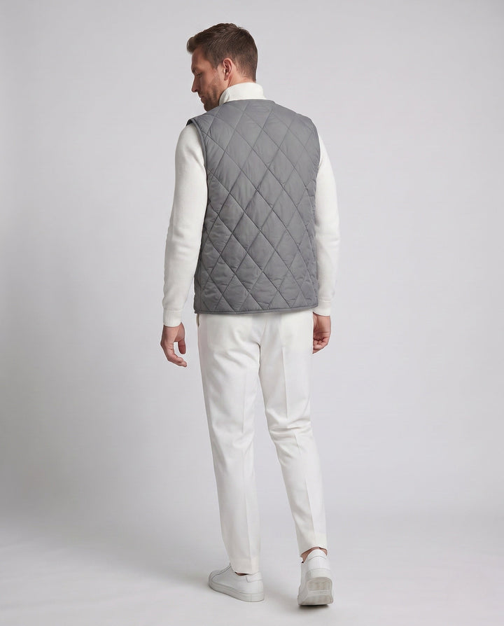 Gilet matelassé léger homme à surpiqûres losanges et zip – Mune – vue 4