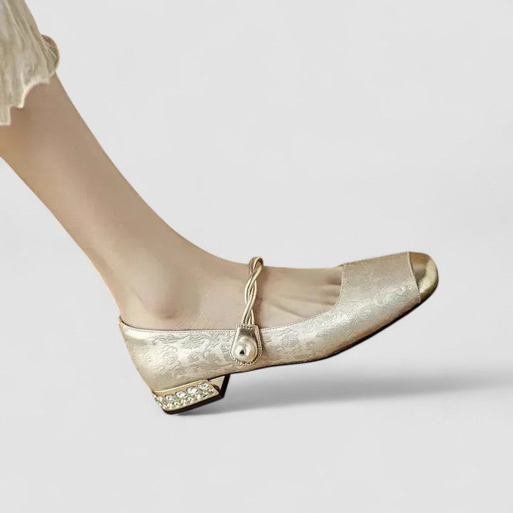 Babies femme orthopédiques à talon bas et accents brillants – Chrystahh – vue 14
