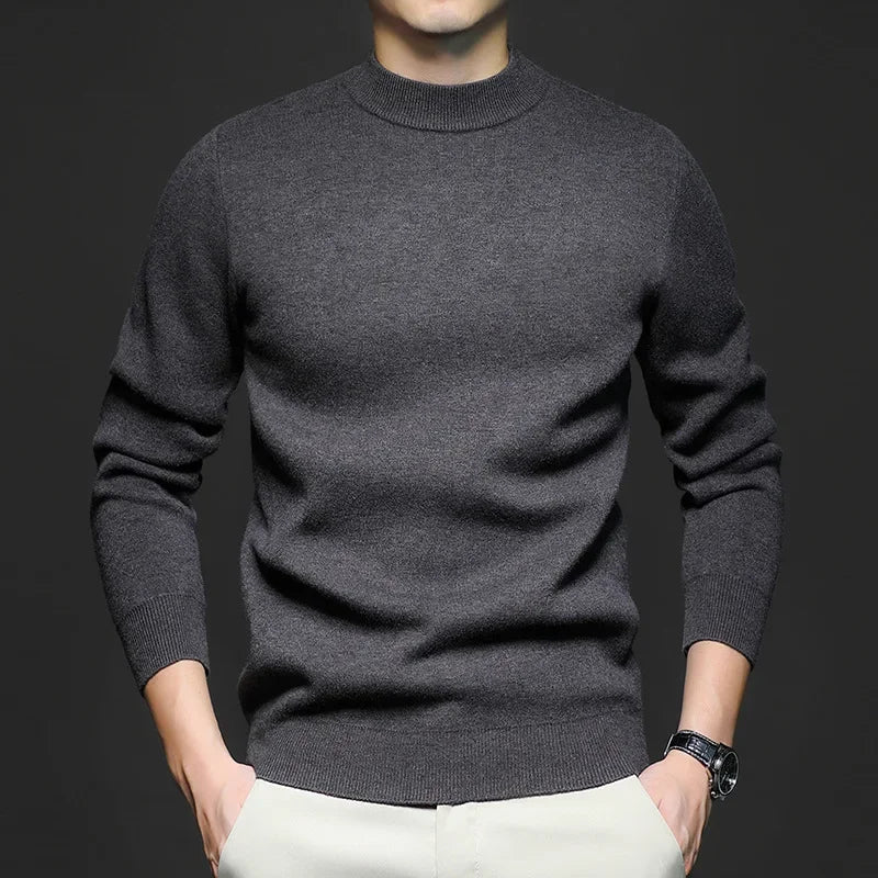 Pull homme en maille de laine à col mi-haut – Antoine - vue 6