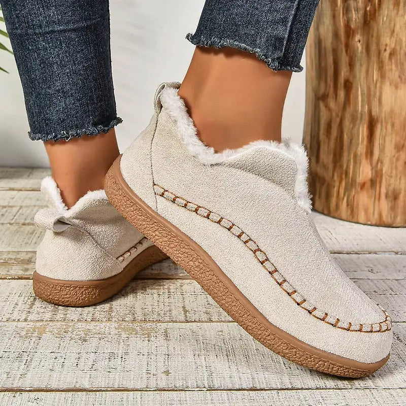 Bottes orthopédiques femme doublées à semelle adhérente – Cay – Beige