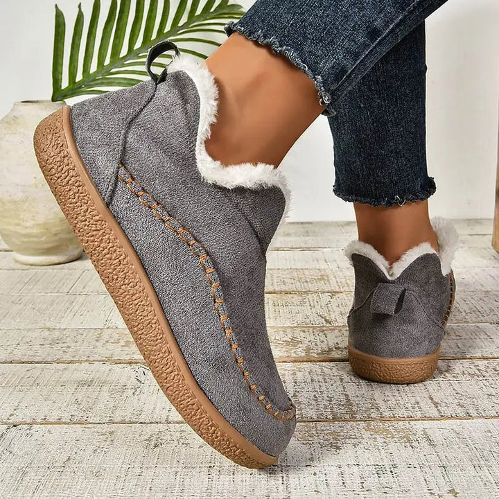 Bottes orthopédiques femme doublées à semelle adhérente – Cay – Gris