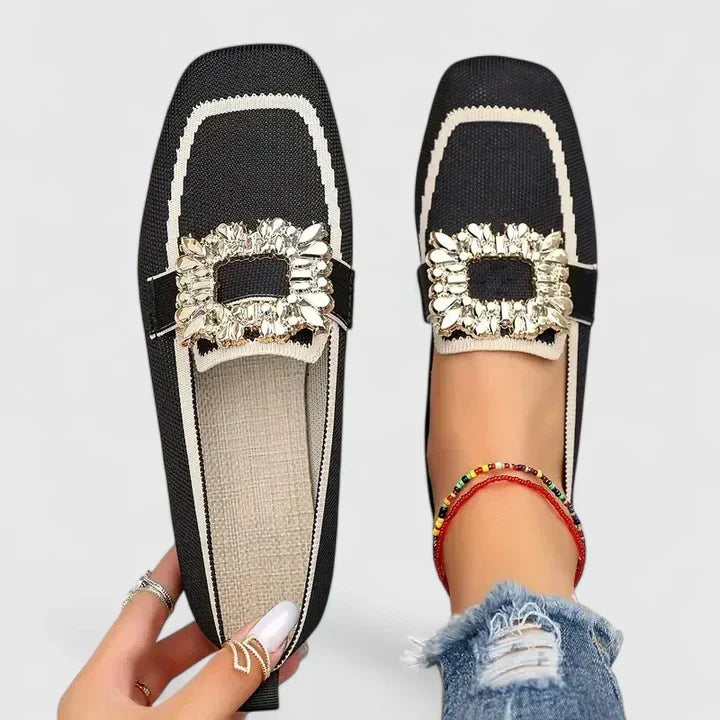 Mocassins femme orthopédiques à semelle rembourrée et souple – Maylora – Noir