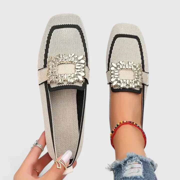 Mocassins femme orthopédiques à semelle rembourrée et souple – Maylora – Beige