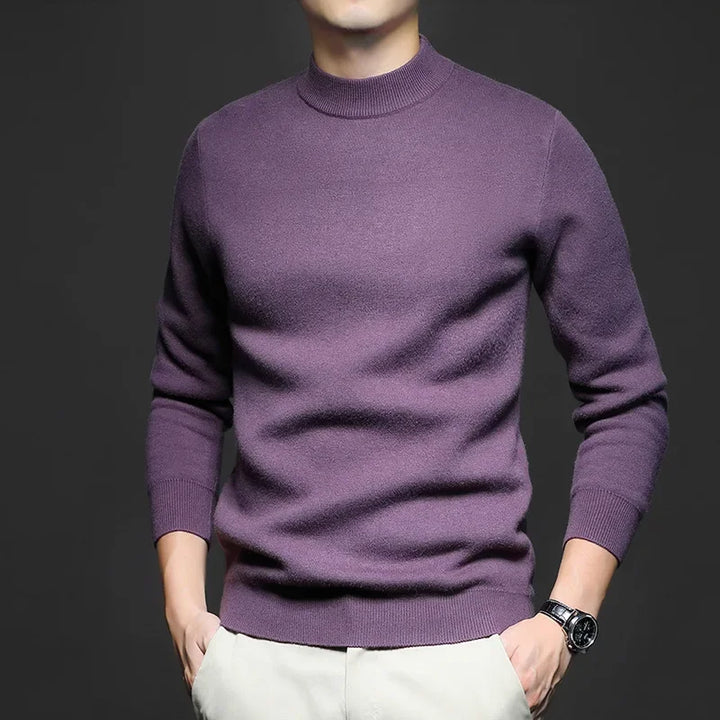 Pull homme en maille de laine à col mi-haut – Antoine - vue 3