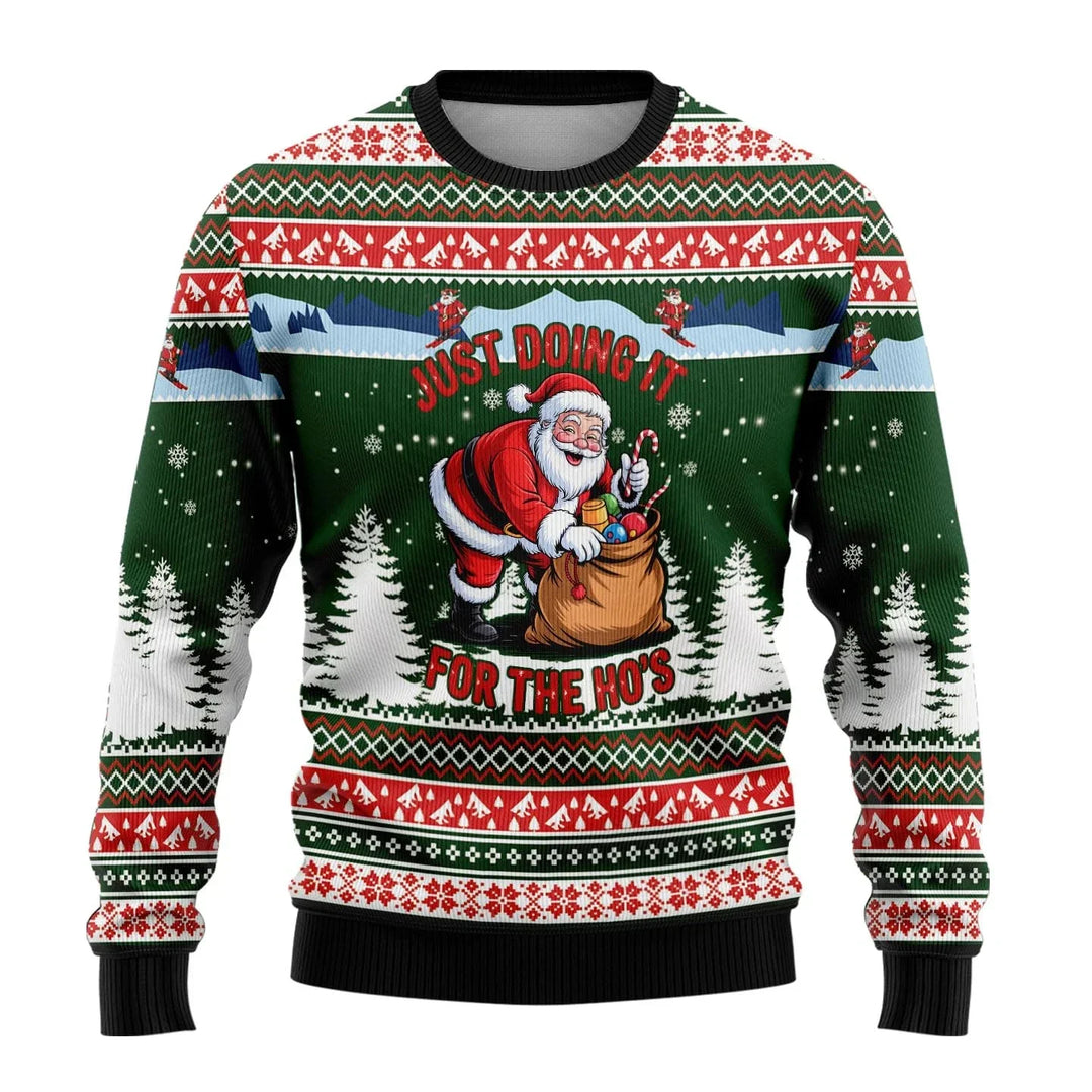 Pull de Noël homme en maille à motif bonhomme de neige – Benjamin – Père Noël multicolore 3