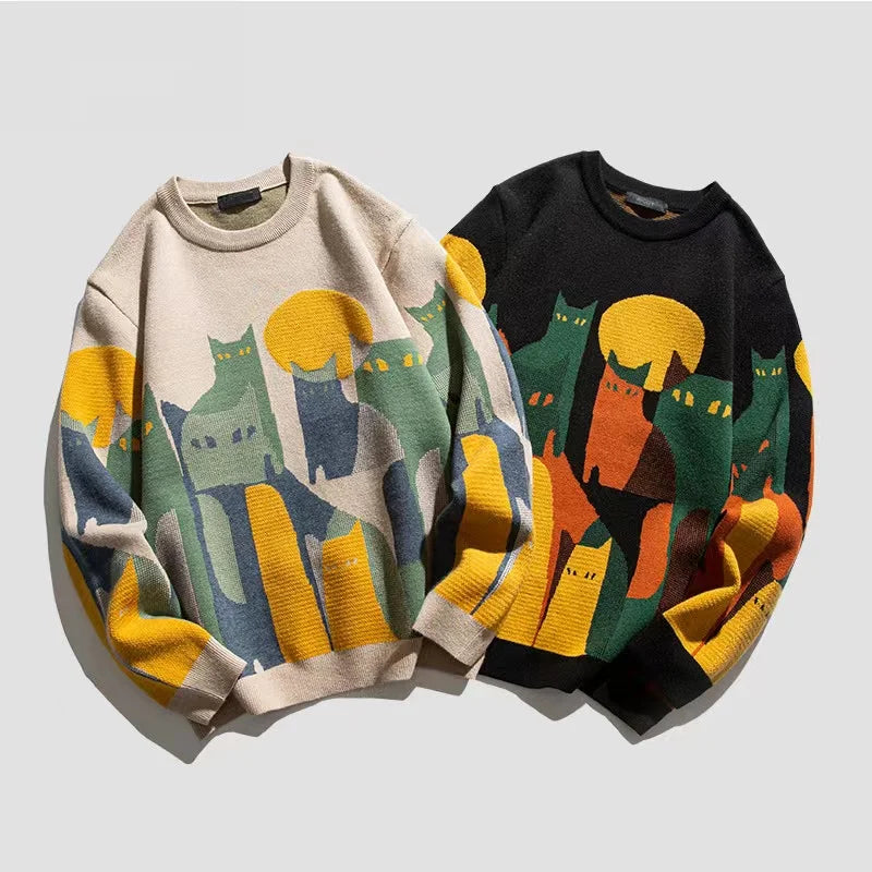 Pull imprimé homme oversize en maille épaisse – Théo – vue 4