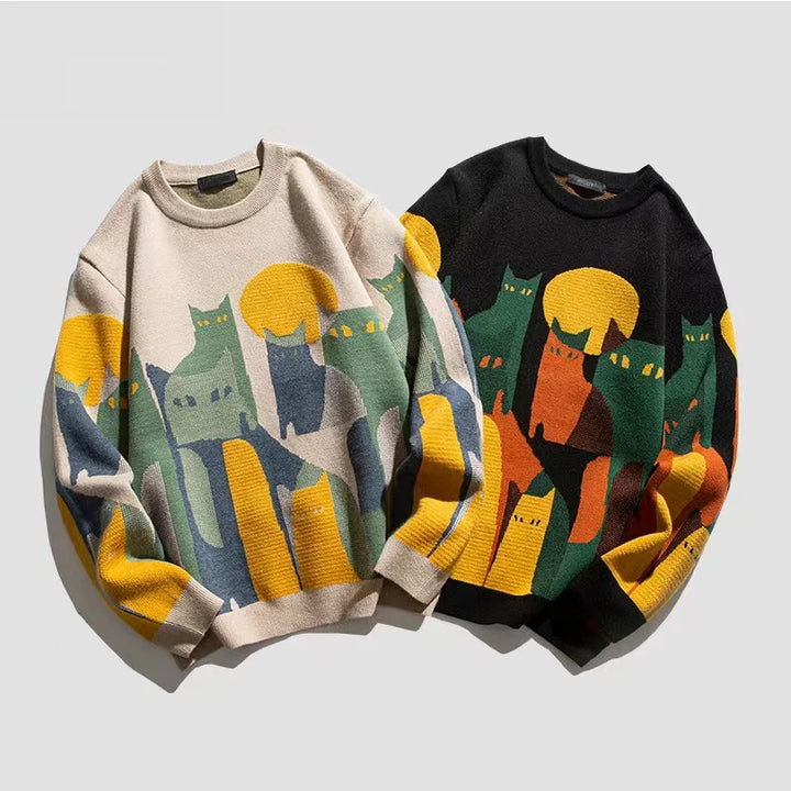 Pull imprimé homme oversize en maille épaisse – Théo – vue 4