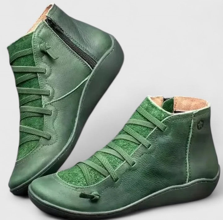Bottes orthopédiques femme à soutien de la voûte plantaire – Andra – Vert