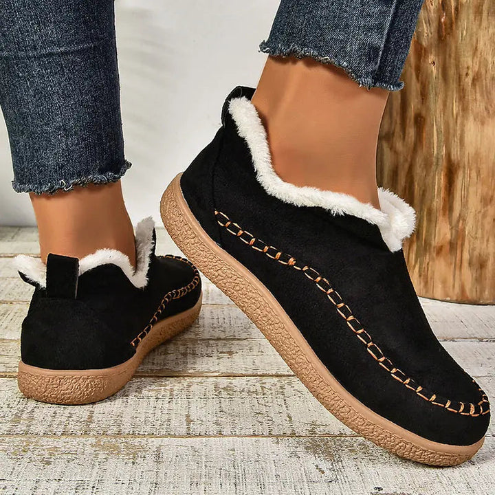 Bottes orthopédiques femme doublées à semelle adhérente – Cay – Noir