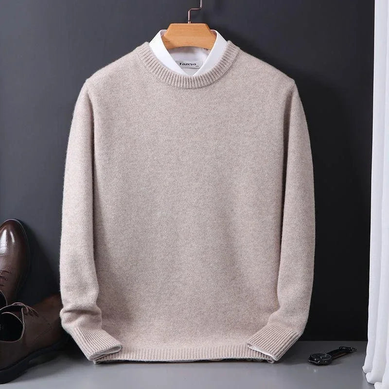 Pull homme de luxe coupe parfaite chaud et léger – Édouard – Camel