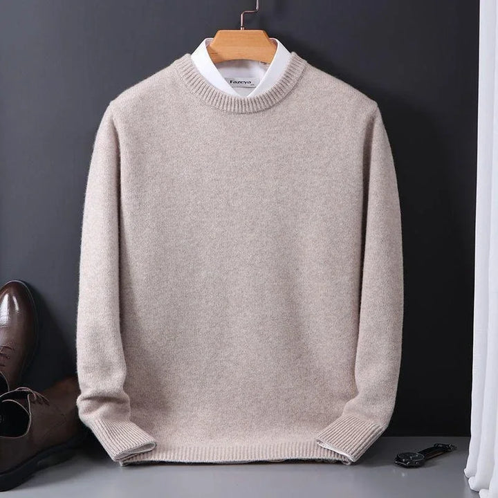 Pull homme de luxe coupe parfaite chaud et léger – Édouard – Camel