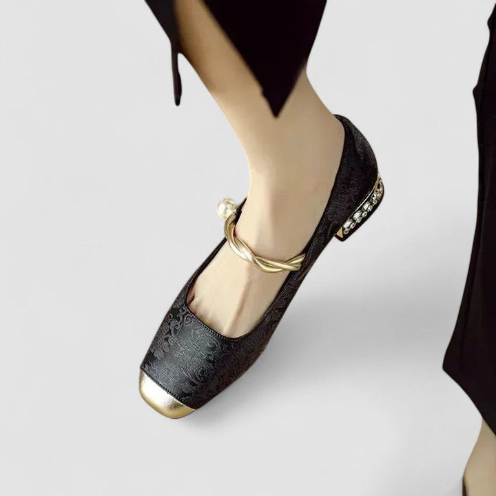 Babies femme orthopédiques à talon bas et accents brillants – Chrystahh – vue 7