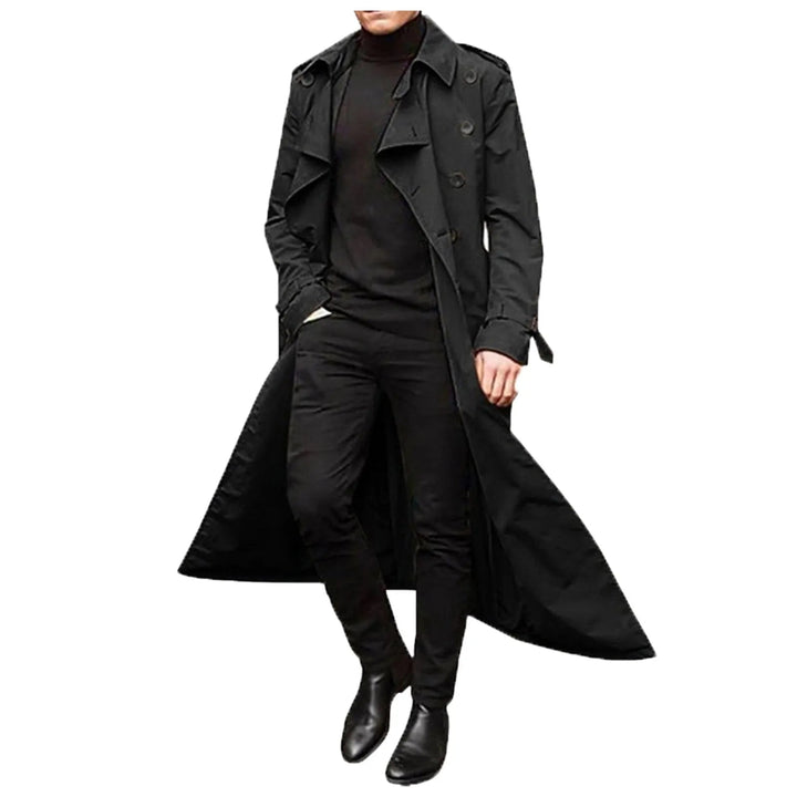 Trench long homme croisé à col revers et pattes d'épaule – Bastien - vue 2