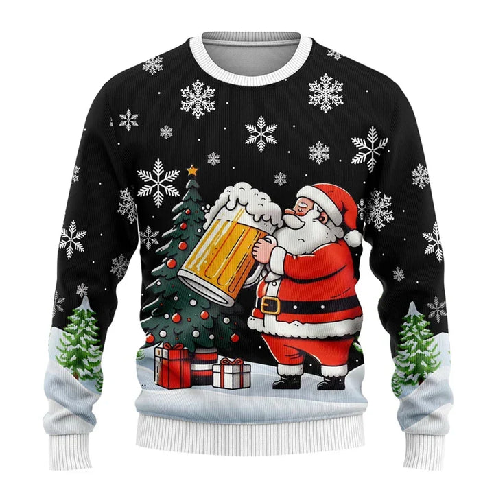 Pull de Noël homme humoristique à motif bière – Karl – vue 4