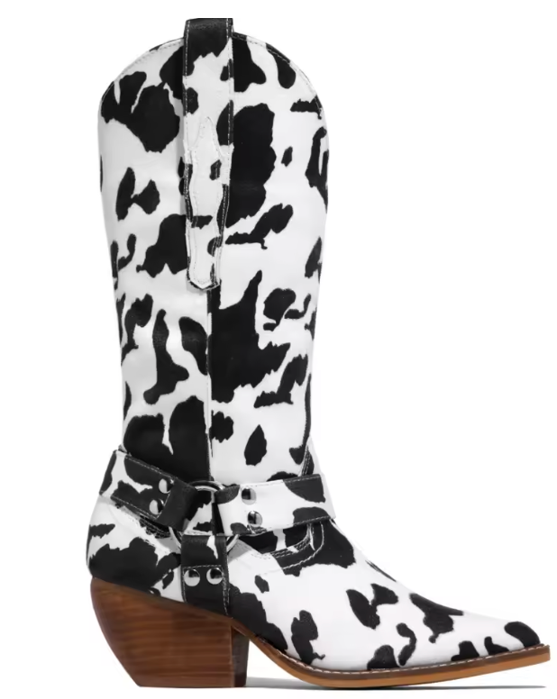 Bottes cowboy femme imprimé vache à bout pointu – Zamma – vue 4
