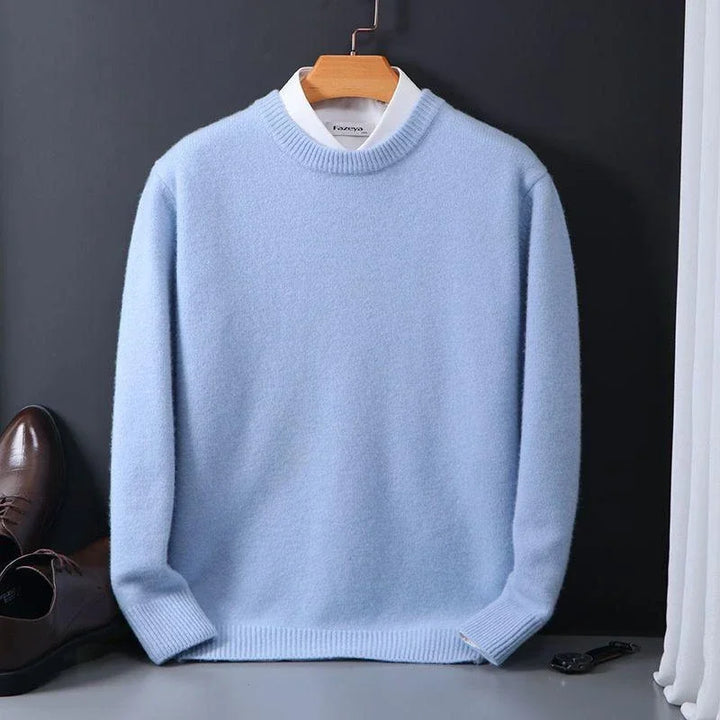 Pull homme de luxe coupe parfaite chaud et léger – Édouard – Bleu clair