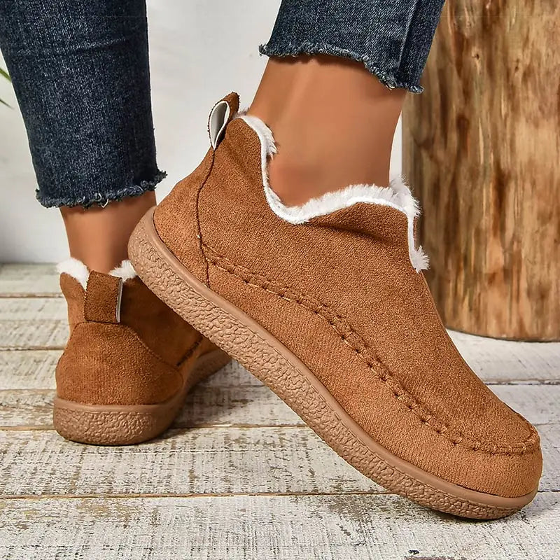 Bottes orthopédiques femme doublées à semelle adhérente – Cay – Marron