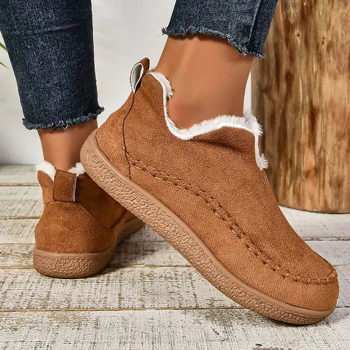 Bottes orthopédiques femme doublées à semelle adhérente – Cay – Marron