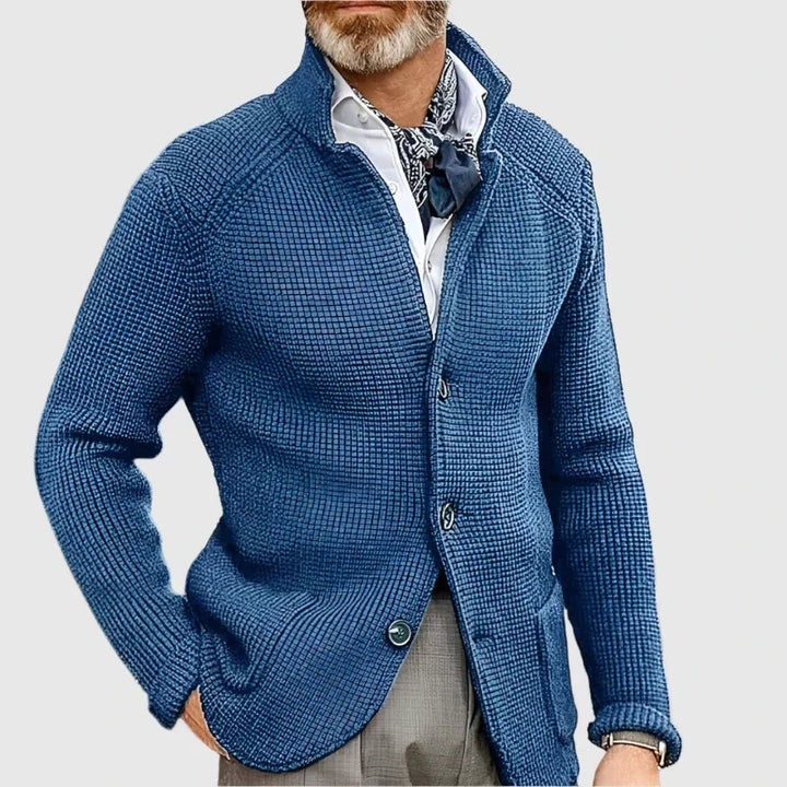 Cardigan homme en maille dense intemporel boutonné – Victor – vue 8