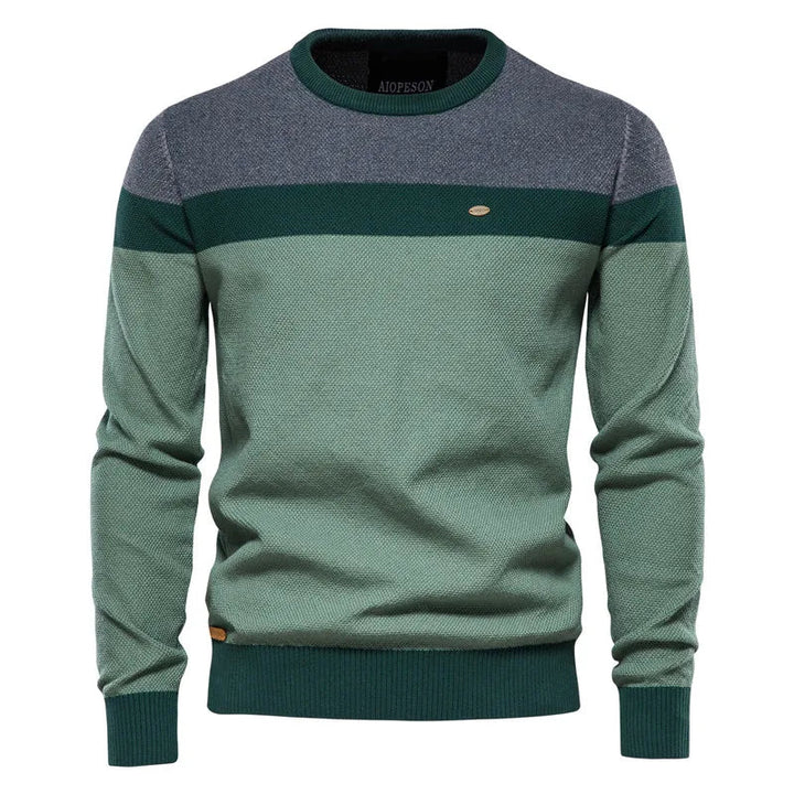 Pull homme classique et élégant en maille douce – Leon – Vert