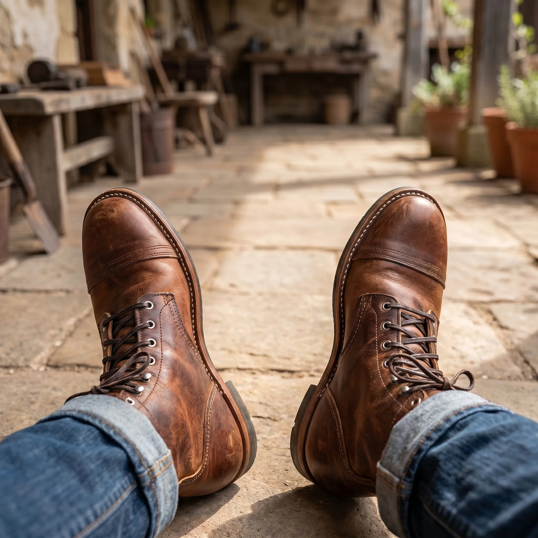 Bottines à lacets vintage à bout renforcé – Treadwell – vue 1