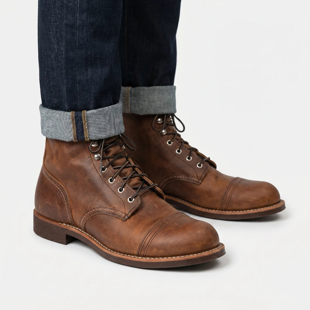 Bottines à lacets vintage à bout renforcé – Treadwell – Marron