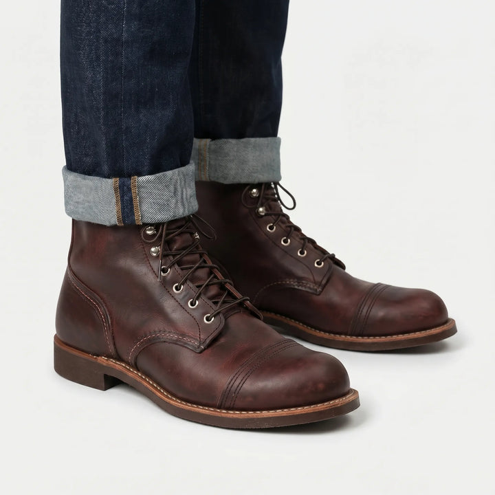 Bottines à lacets vintage à bout renforcé – Treadwell – Café