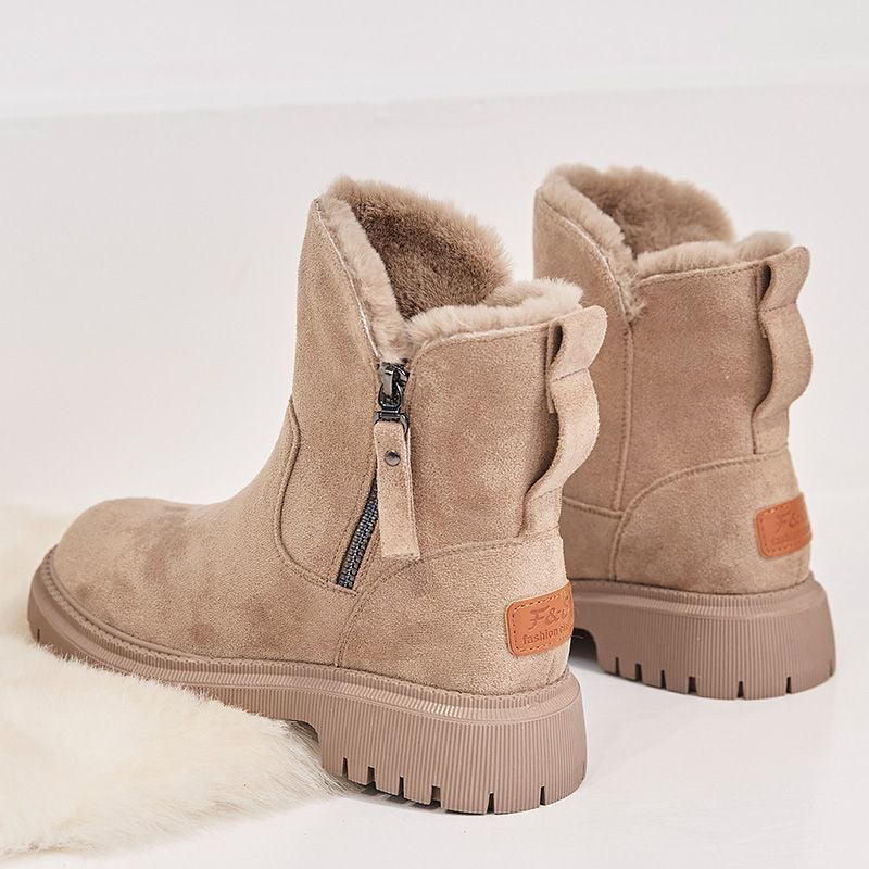 Bottes d'hiver femme imperméables doublées fourrure – Wolf – Abricot