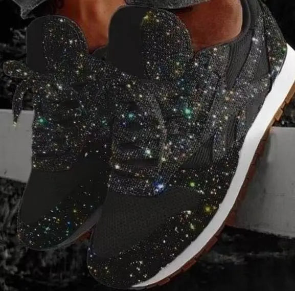 Baskets femme pailletées à sequins – Éclat – Noir