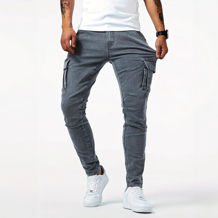 Jean cargo homme slim extensible à poches latérales – Mathis - vue 4