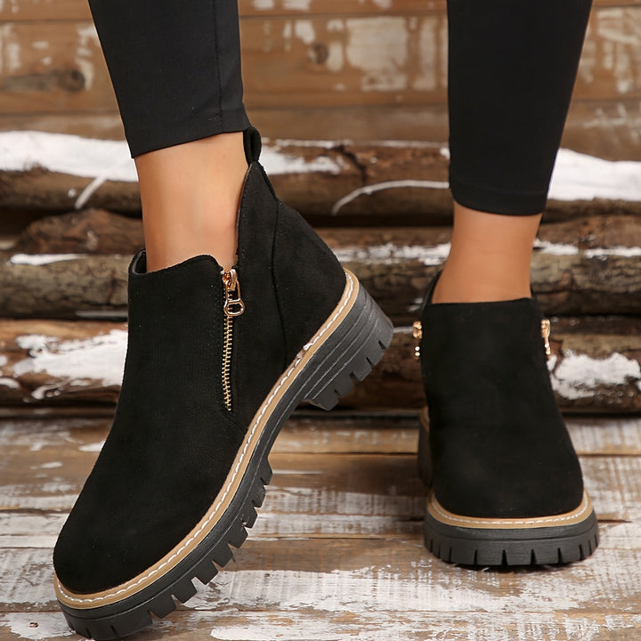 Bottes orthopédiques femme à zip et semelle antidérapante – Raely – Noir