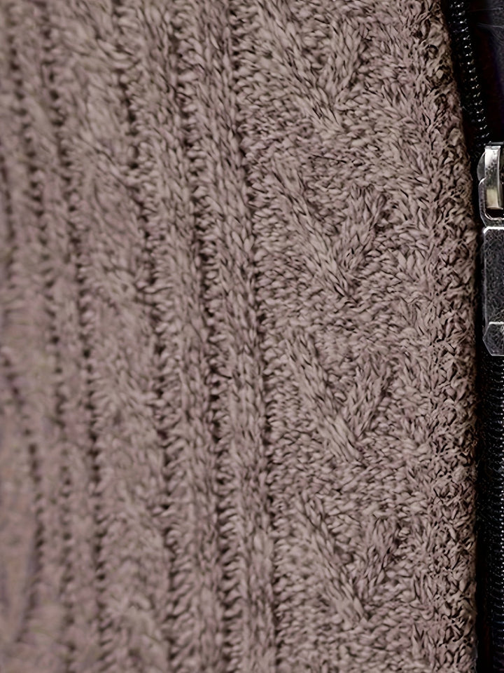 Cardigan zippé homme en maille torsadée à col montant – Henrik – vue 22