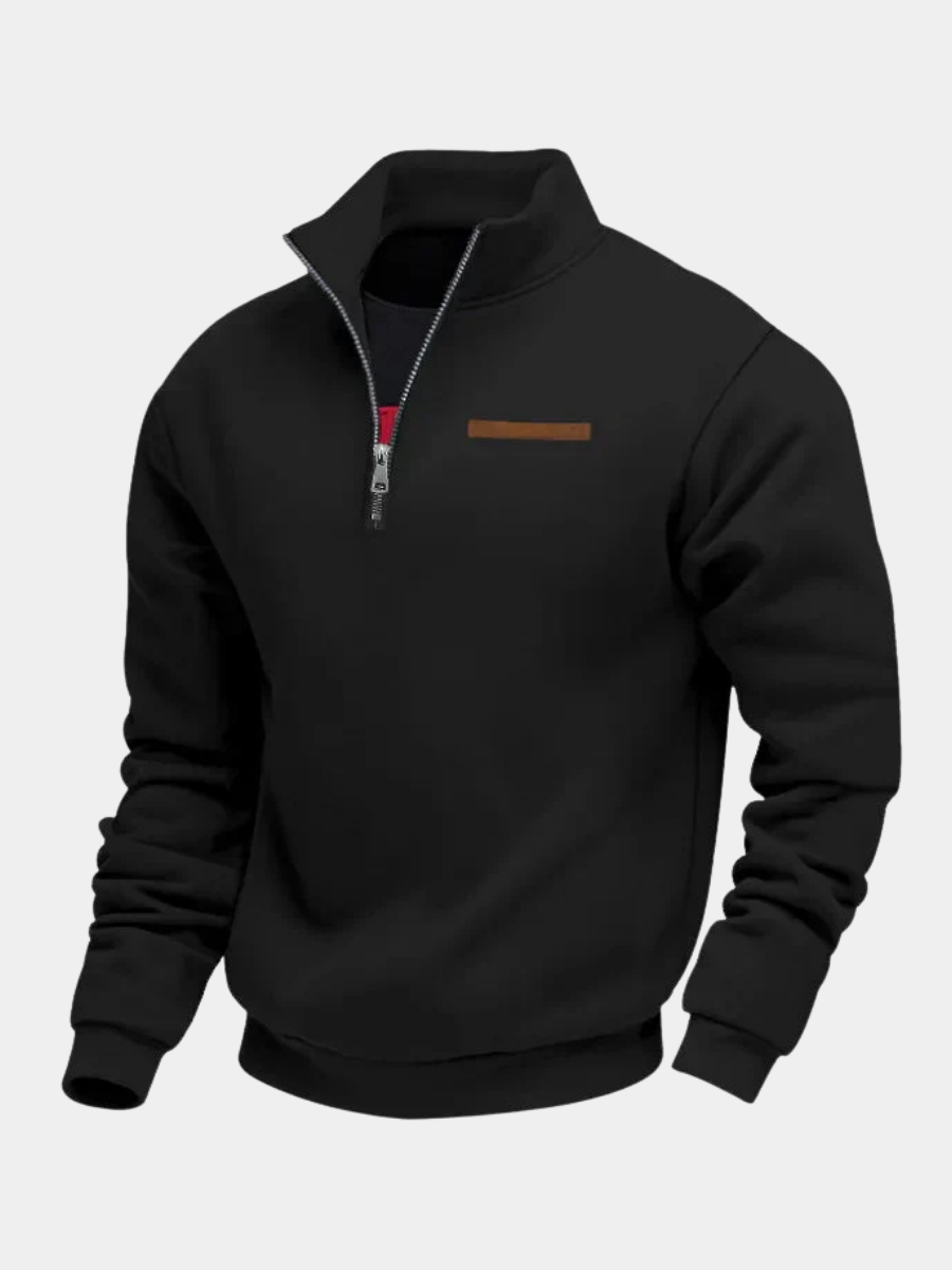 Pull homme d'hiver classique doublé polaire – Gustave – vue 1