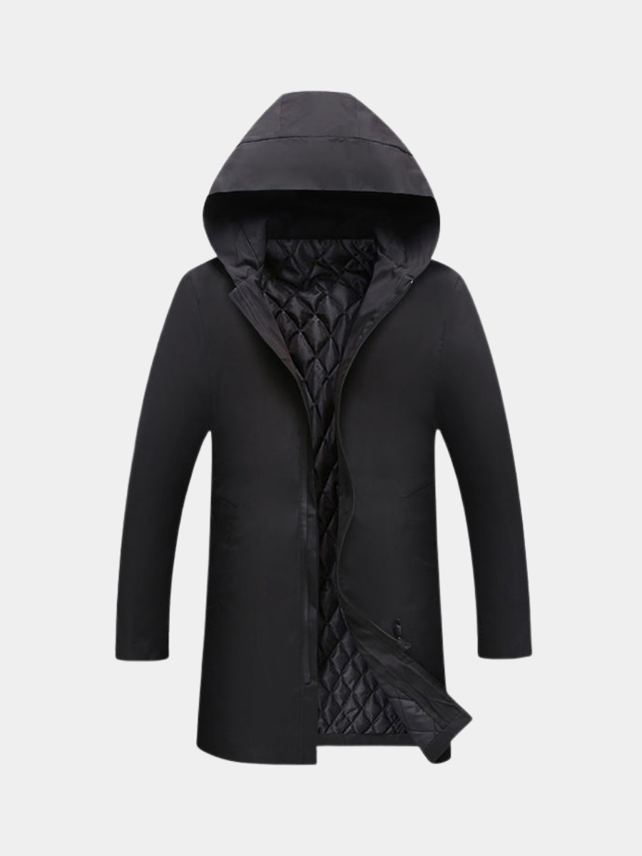Manteau d'hiver homme isolant mi-long à capuche – Ivar – vue 1