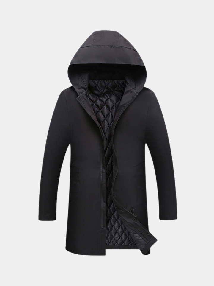 Manteau d'hiver homme isolant mi-long à capuche – Ivar – vue 1