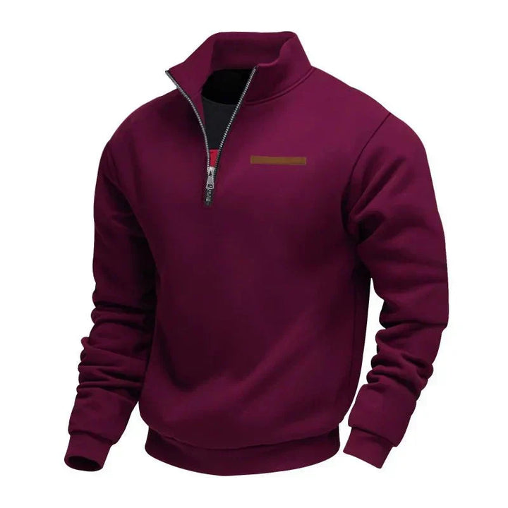 Pull homme d'hiver classique doublé polaire – Gustave – Bordeaux