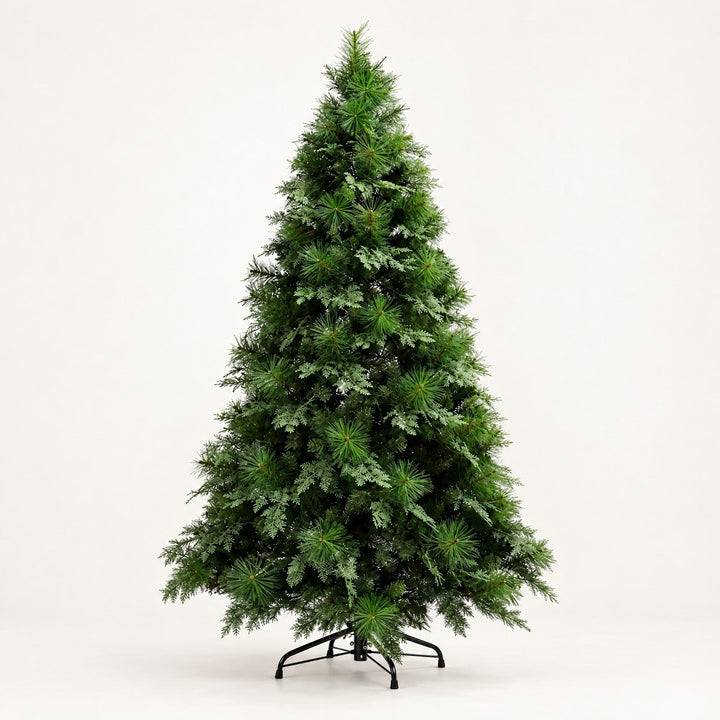 Sapin de Noël Artificiel 120, 150, 180 cm – Pin Touffu à Pointes PET/PVC, Pied en Métal