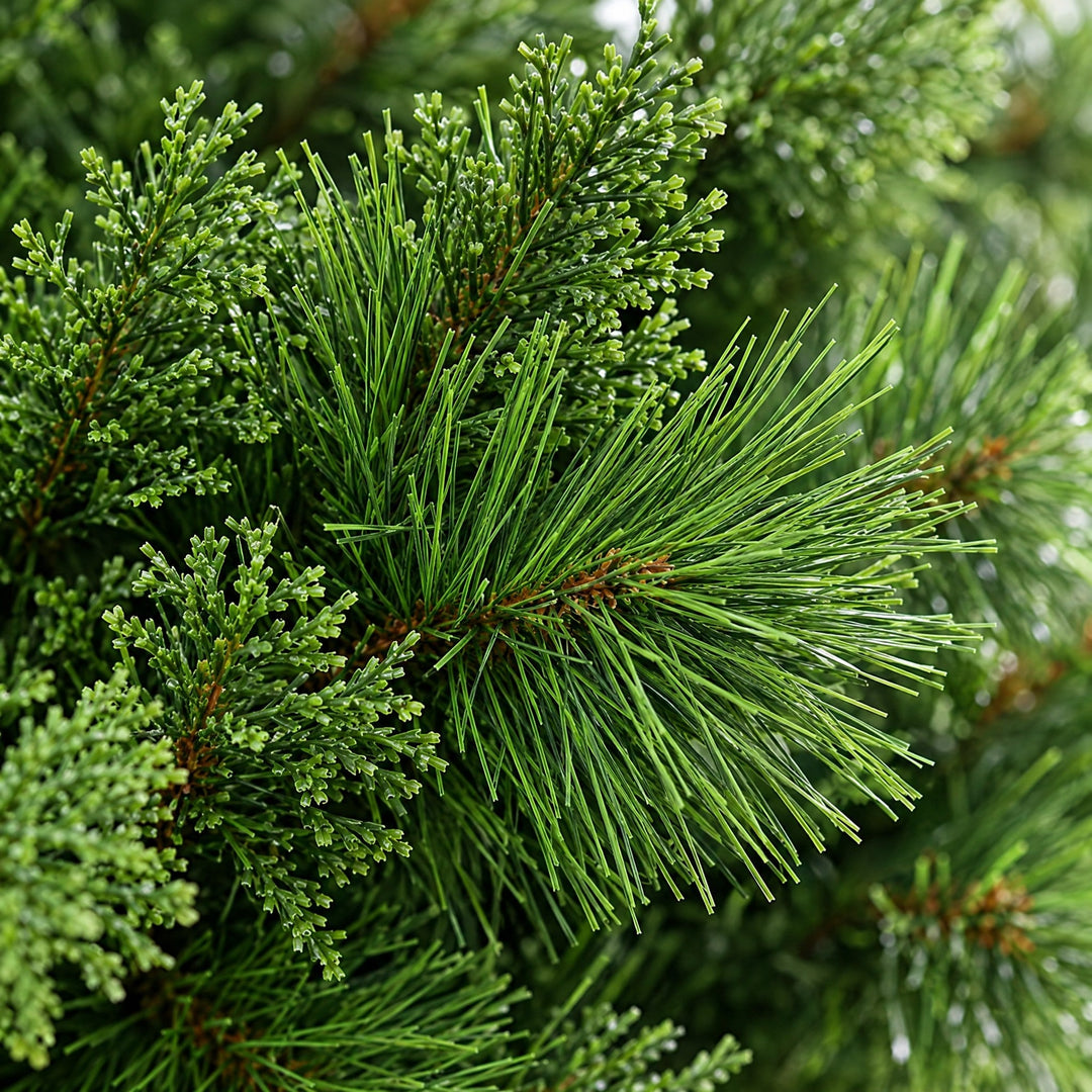 Sapin de Noël Artificiel 120, 150, 180 cm – Pin Touffu à Pointes PET/PVC, Pied en Métal