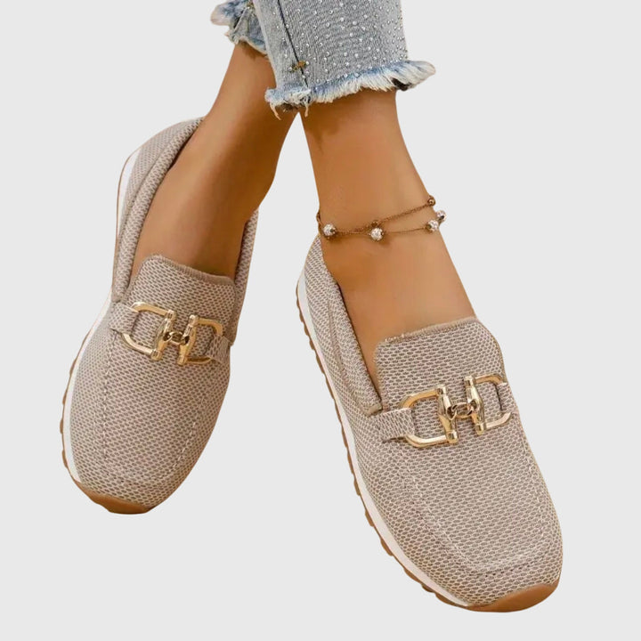 Mocassins femme orthopédiques respirants à mors doré – Susana – vue 2