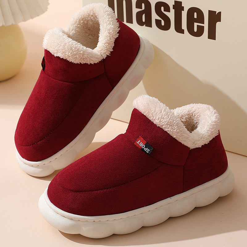 Bottines femme en daim doublées fourrure à plateforme – Elsa – Bordeaux