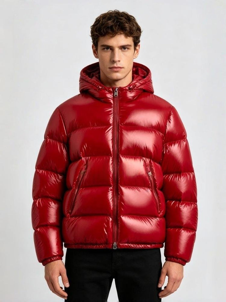 Doudoune homme à capuche confortable et affirmée – David – Rouge