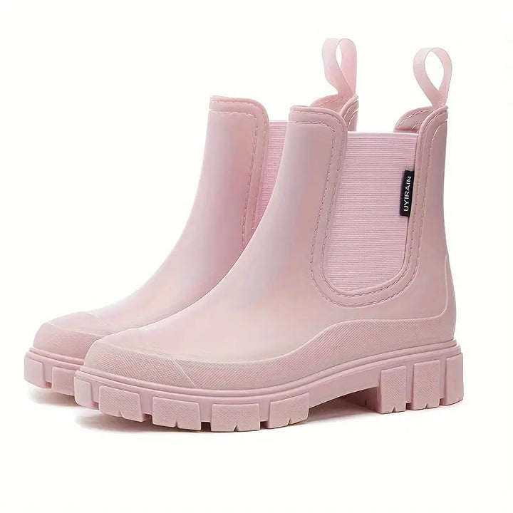 Bottines Chelsea femme imperméables à enfiler – Maria – Rose