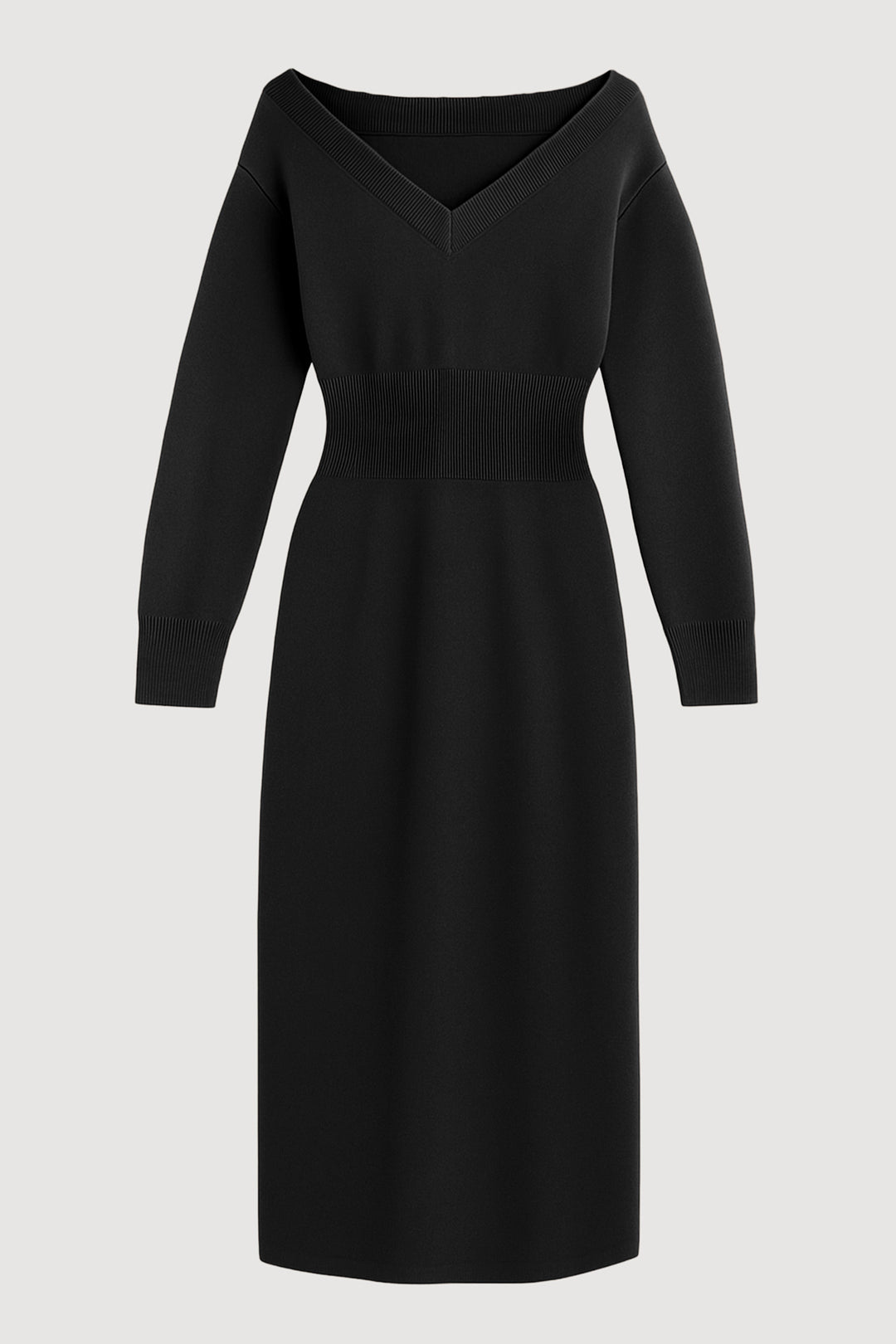 Robe pull femme col V à porter sur ou sous les épaules – Bora – vue 7
