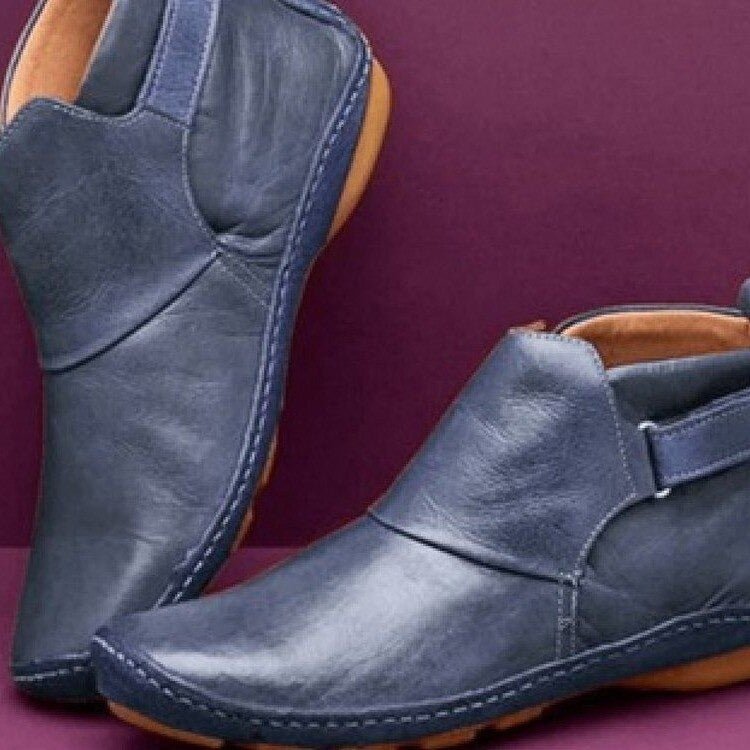 Bottines orthopédiques femme doublées à semelle antidérapante – Haele – Bleu