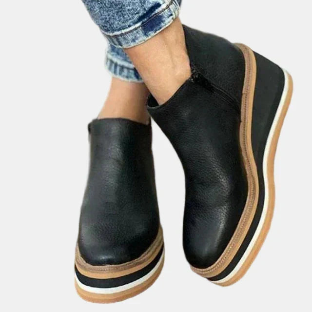 Bottines classiques femme à talon bloc – Brooklyn – Noir