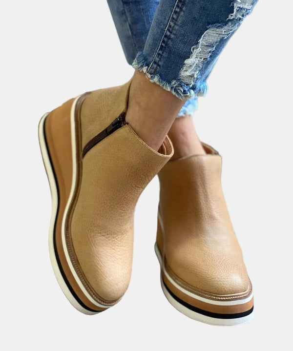 Bottines classiques femme à talon bloc – Brooklyn – Kaki